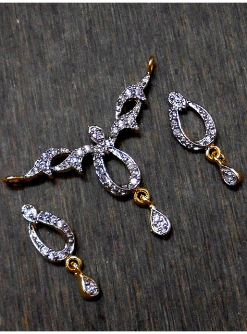 CZ Pendant With Earrings
